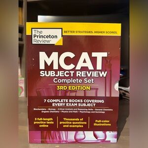 NEW MCAT STUDY BOOKS PRINCETON REVIEW COMPLETE!!